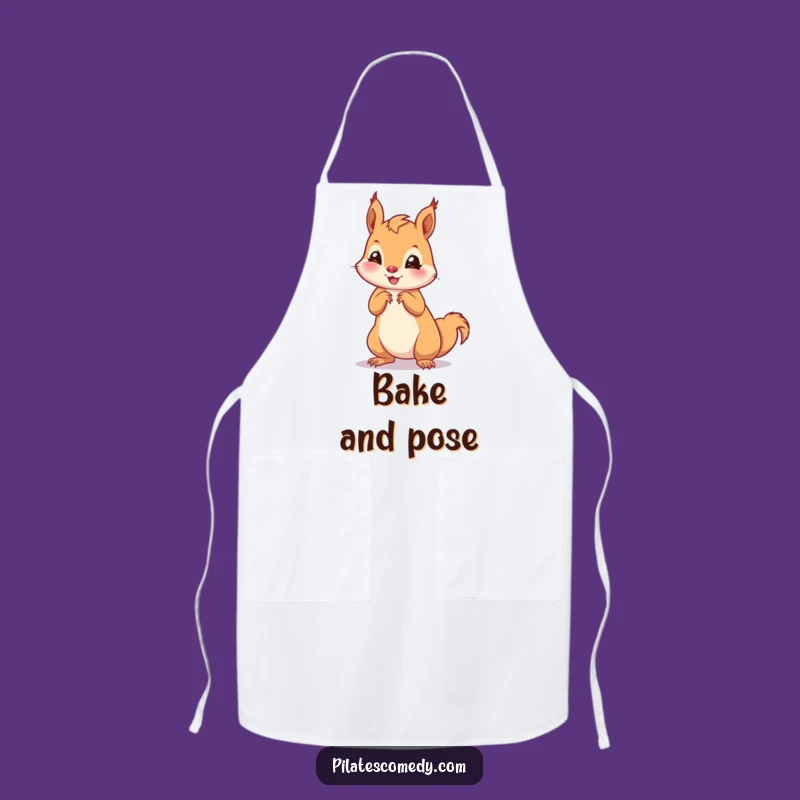 Funny Squirrel Chef Apron: Playful Pose for Kitchen Fun, Perfect Funny Gift