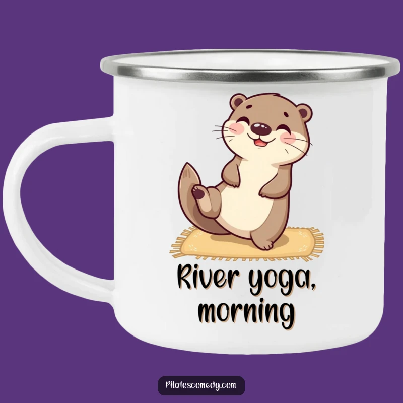 Funny Otter Camping Mug: Happy Balanced Character for Outdoor Yoga