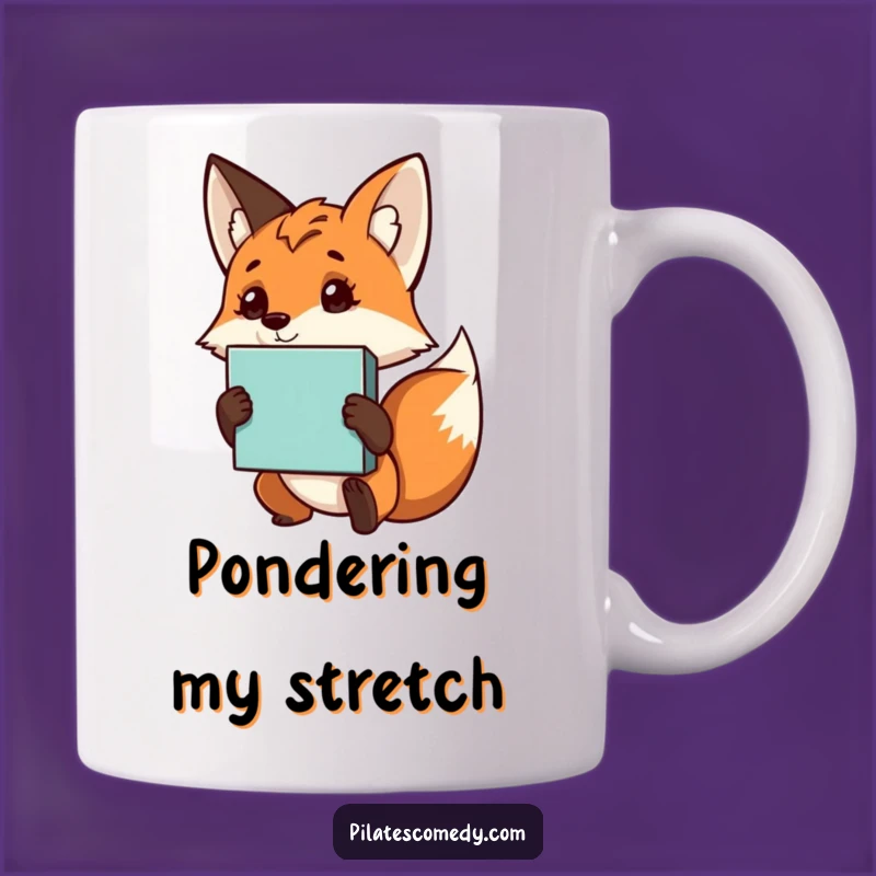 Funny Fox Yoga Block Mug - Curious Poses Gift for Yoga Enthusiasts