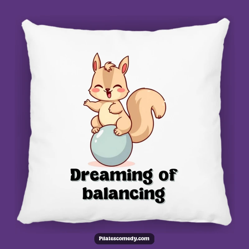 Funny Squirrel Balancing Ball Pillow - Soft Cushion for Playful Home Decor