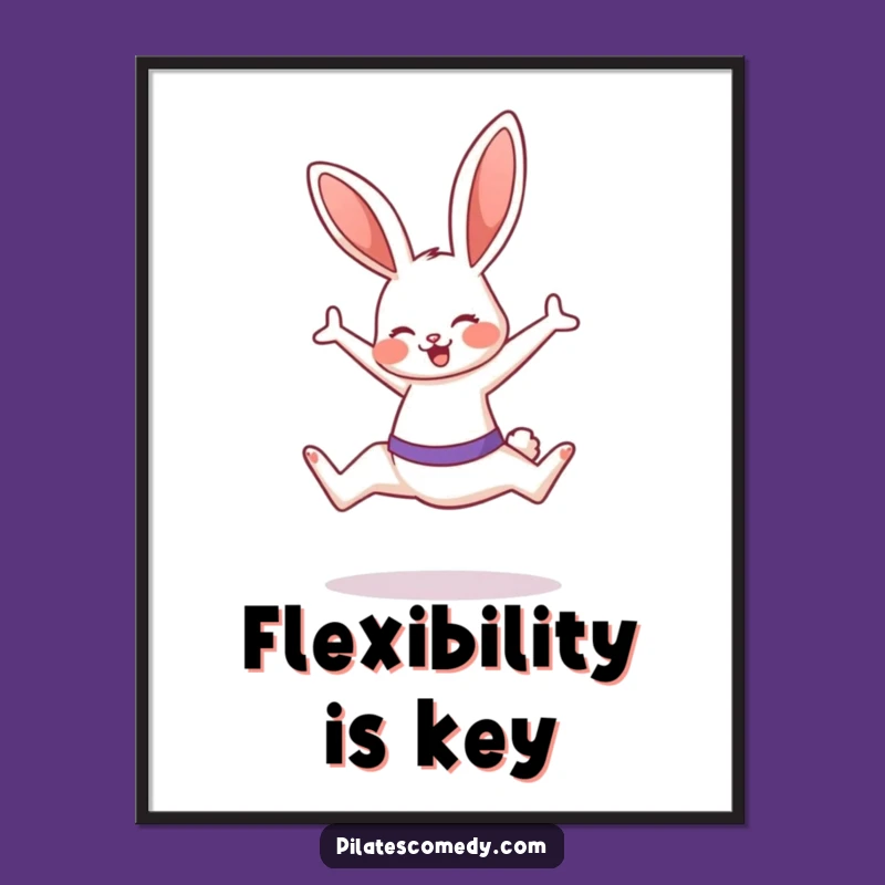 Funny Bunny Digital Art - Energetic Printable Decor for Fitness Fans