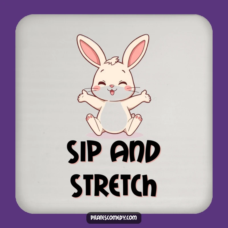 Funny Bunny Drink Coaster: Protect Surfaces with Hilarious Animal Pose, Perfect Funny Gift
