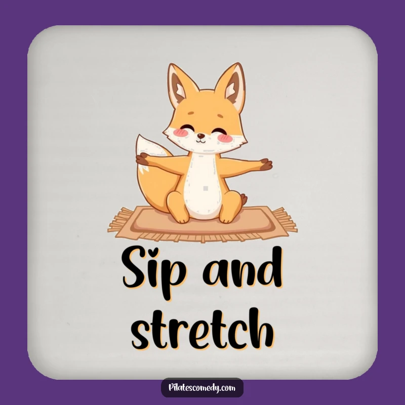 Funny Fox Drink Coaster - Graceful Yoga Decor Gift