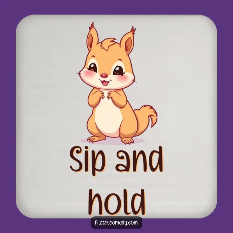 Funny Squirrel Drink Coaster: Playful Protection for Surfaces, Perfect Funny Gift