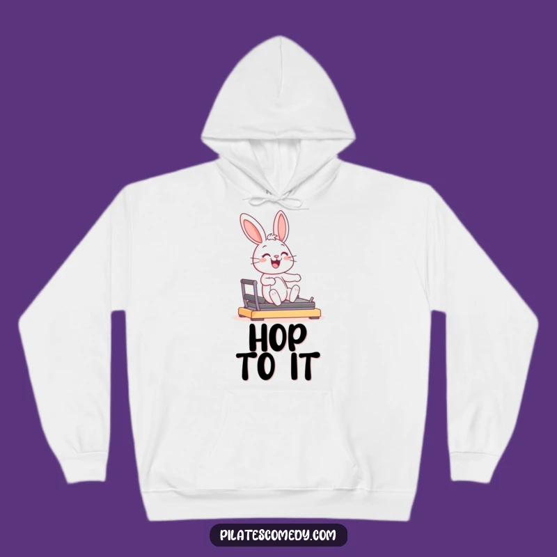 Funny Bunny Pilates Hoodie: Joyful Graceful Character for Cozy Comfort