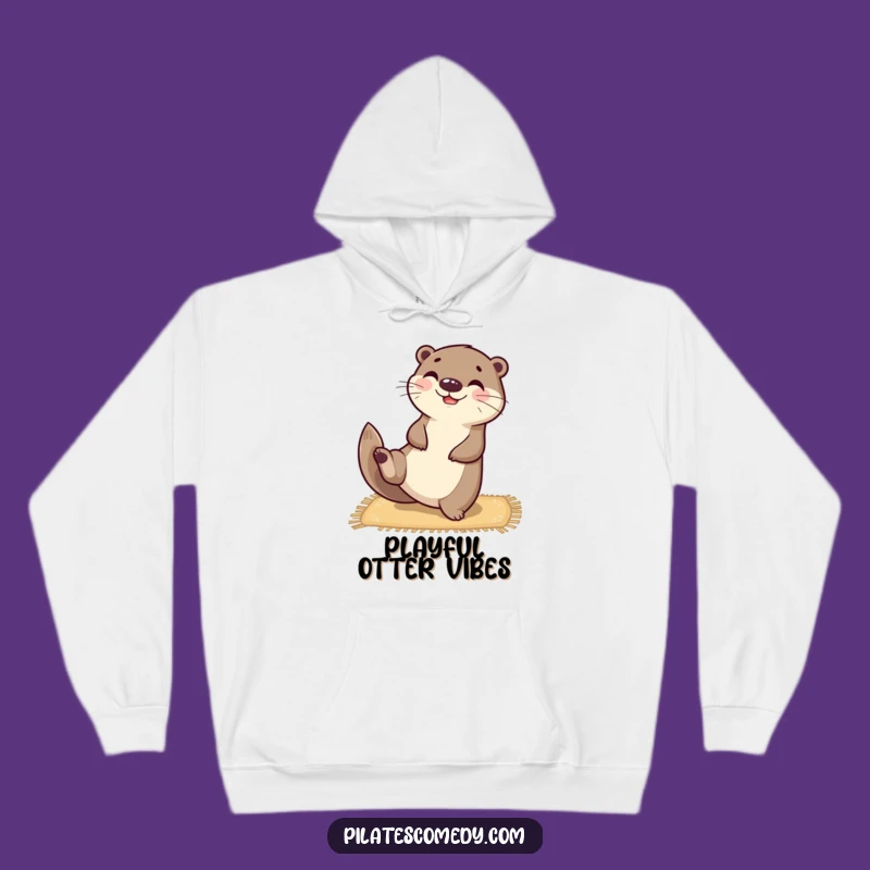 Funny Otter Yoga Hoodie: Happy Balanced Character for Cozy Comfort