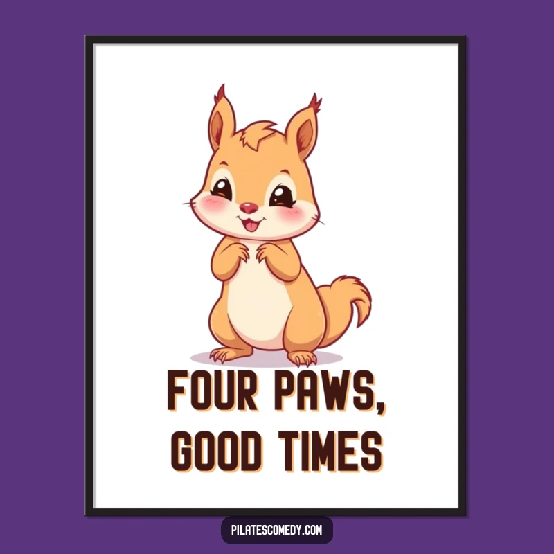 Funny Free Printable Wall Art: Playful Squirrel Pose, Whimsical Downloadable Decor