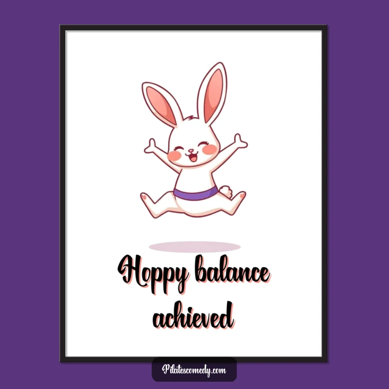 Free Printable Bunny Pilates Wall Art Funny Downloadable Decor for Active Spaces