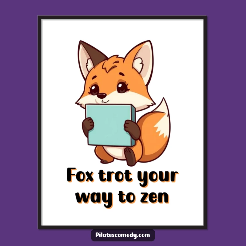Funny Free Printable Fox Yoga Wall Art Downloadable Gift for Quirky Decor