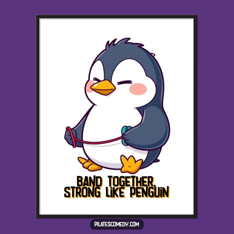 Funny Free Printable Penguin Fitness Wall Art Downloadable Gift for Gym Decor