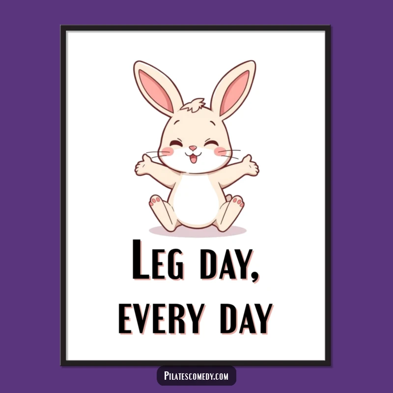 Funny Free Printable Wall Art: Cheeky Bunny Yoga Pose, Quirky Downloadable Art