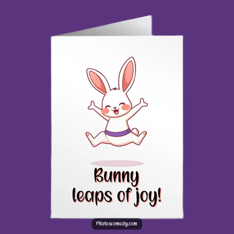 Free Printable Bunny Pilates Congrats Card Funny Downloadable Gift for Active Achievements