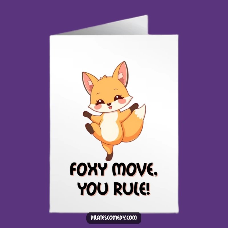 Free Printable Congrats Card: Dashing Fox Kick, Witty Downloadable Gift