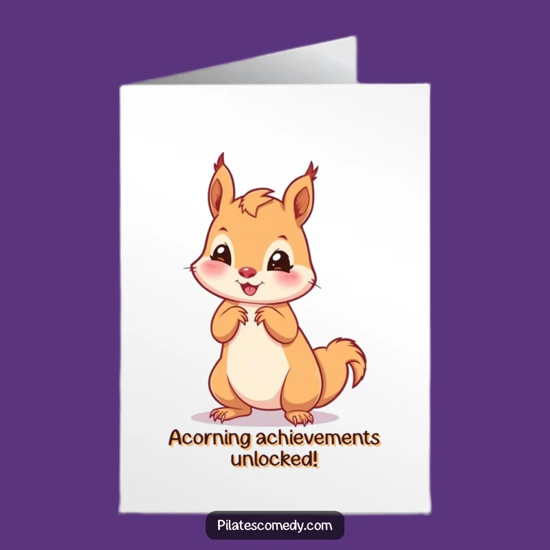 Free Printable Congrats Card: Squirrely Pose, Energetic Downloadable Congratulations