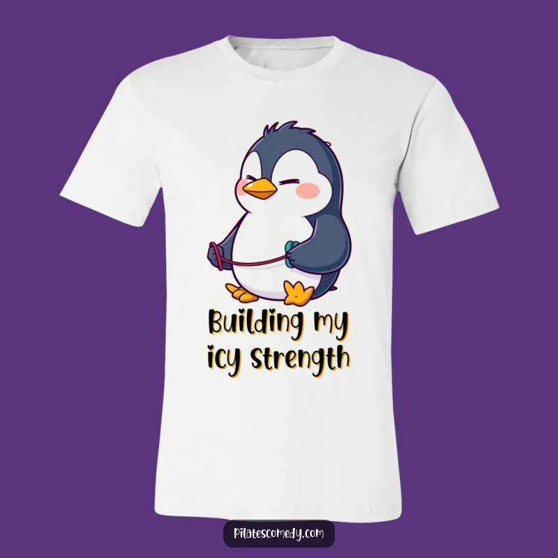 Funny Penguin Resistance Band T-Shirt - Humorous Workout Top for Gym Lovers