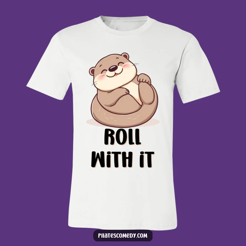 Funny Otter Roll T-Shirt: Joyful Animal Pose Tee, Ideal Funny Gift