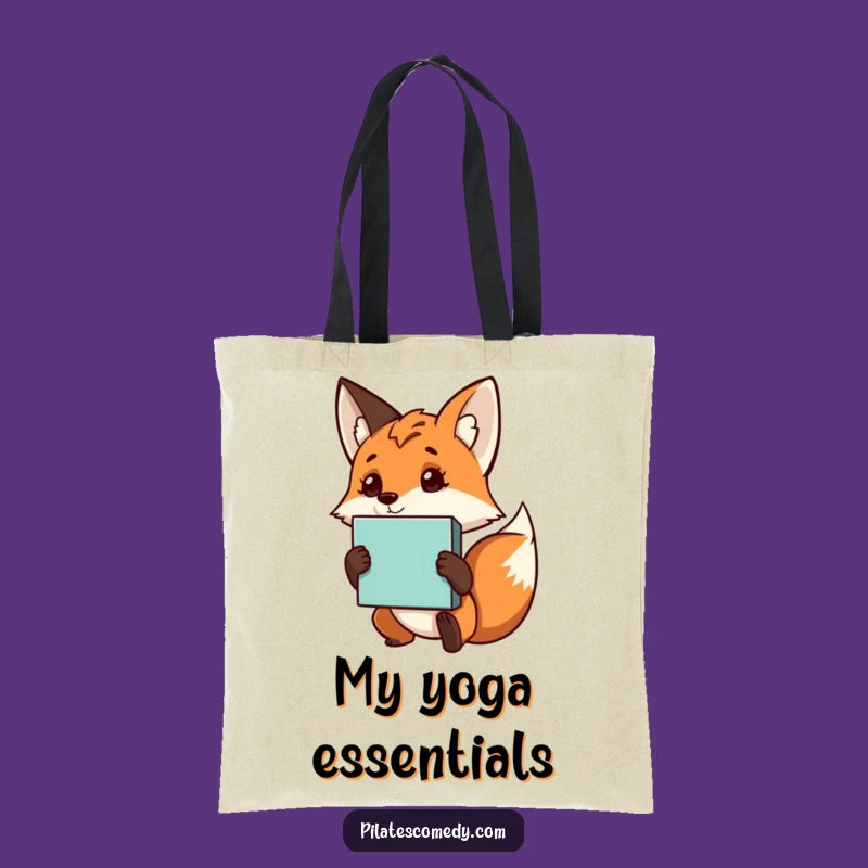Funny Fox Yoga Block Tote Bag - Stylish Carry-all for Yoga Essentials